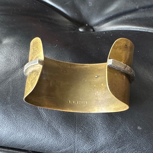 Ak Edgar Stylish Gold and Silver Cuff Bracelet - Picture 4 of 6